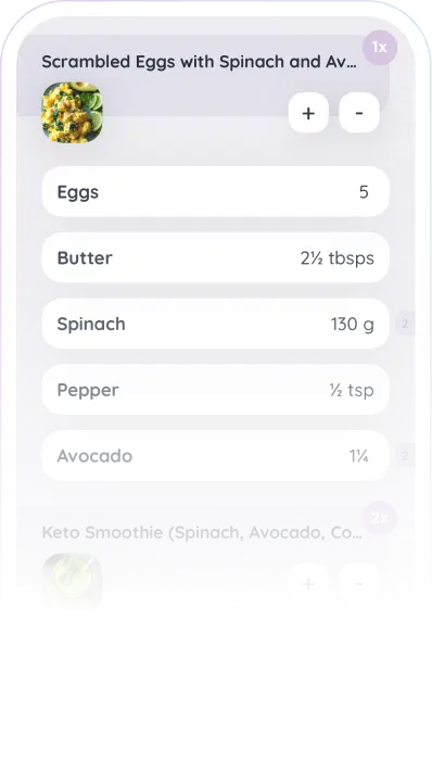 In app preview of Smart Shopping List